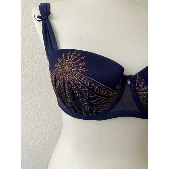 Adore Me Bra Push Up Embroidered Print Intimates Lingerie - Picture 2 of 12